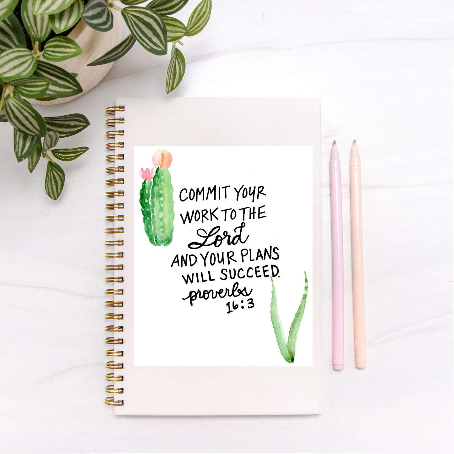 Proverbs 16:3 Journal – Christian Prayer & Goal Setting Notebook | Commit Your Work to the Lord