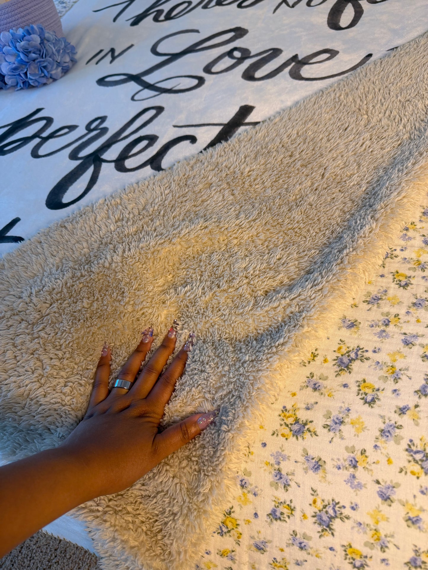 There's No Fear in Love Sherpa Blanket