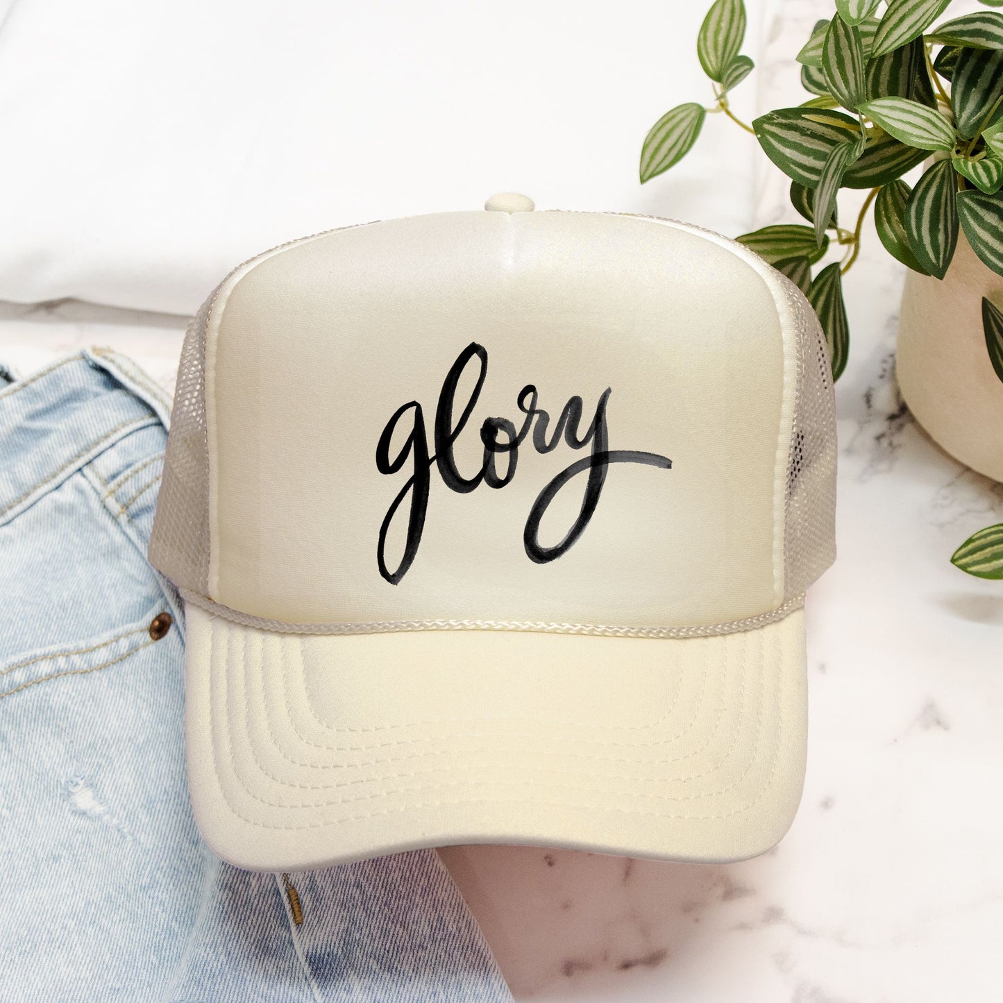 "Glory"-Trucker Hat-Faith Statement Hat|Image of Christ Collection