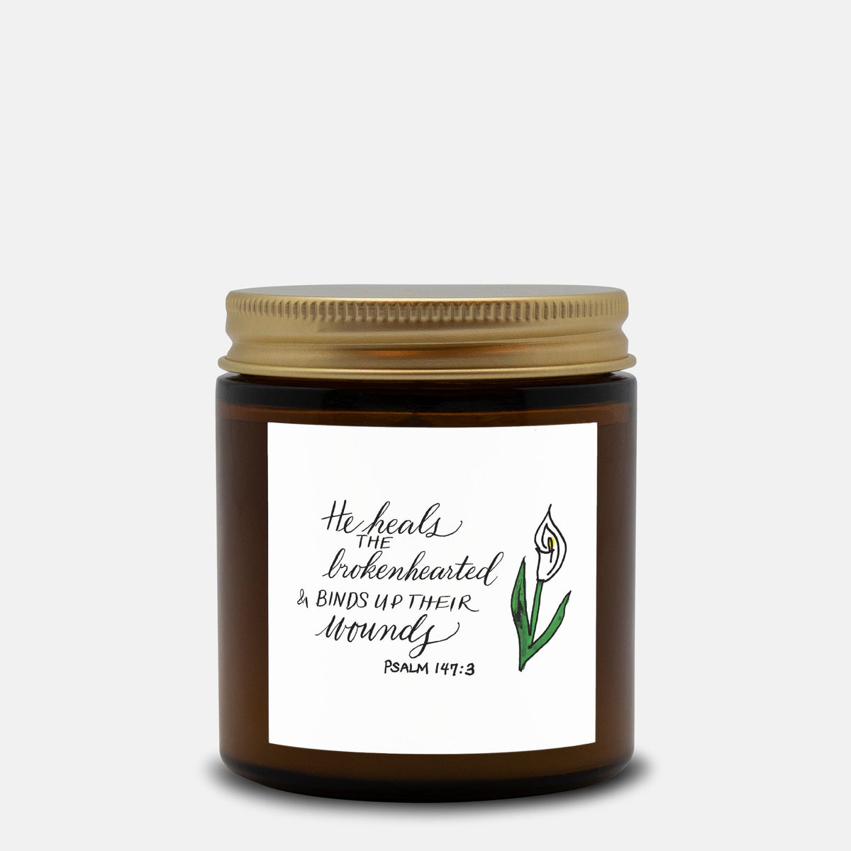 He Heals the Brokenhearted – 4 oz. Christian Candle