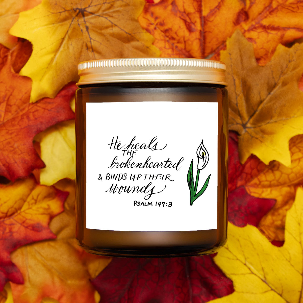 He Heals the Brokenhearted Candle-Psalm 147:3- 9oz