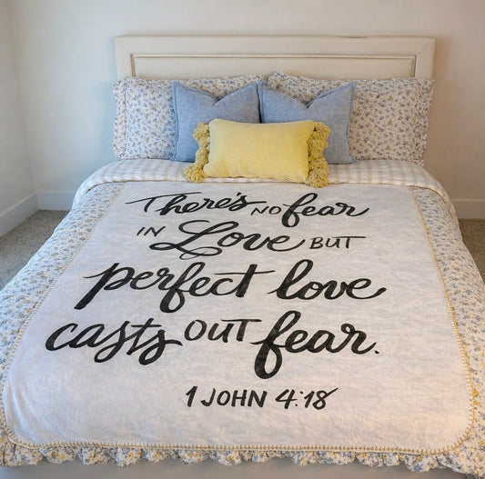There's No Fear in Love Sherpa Blanket