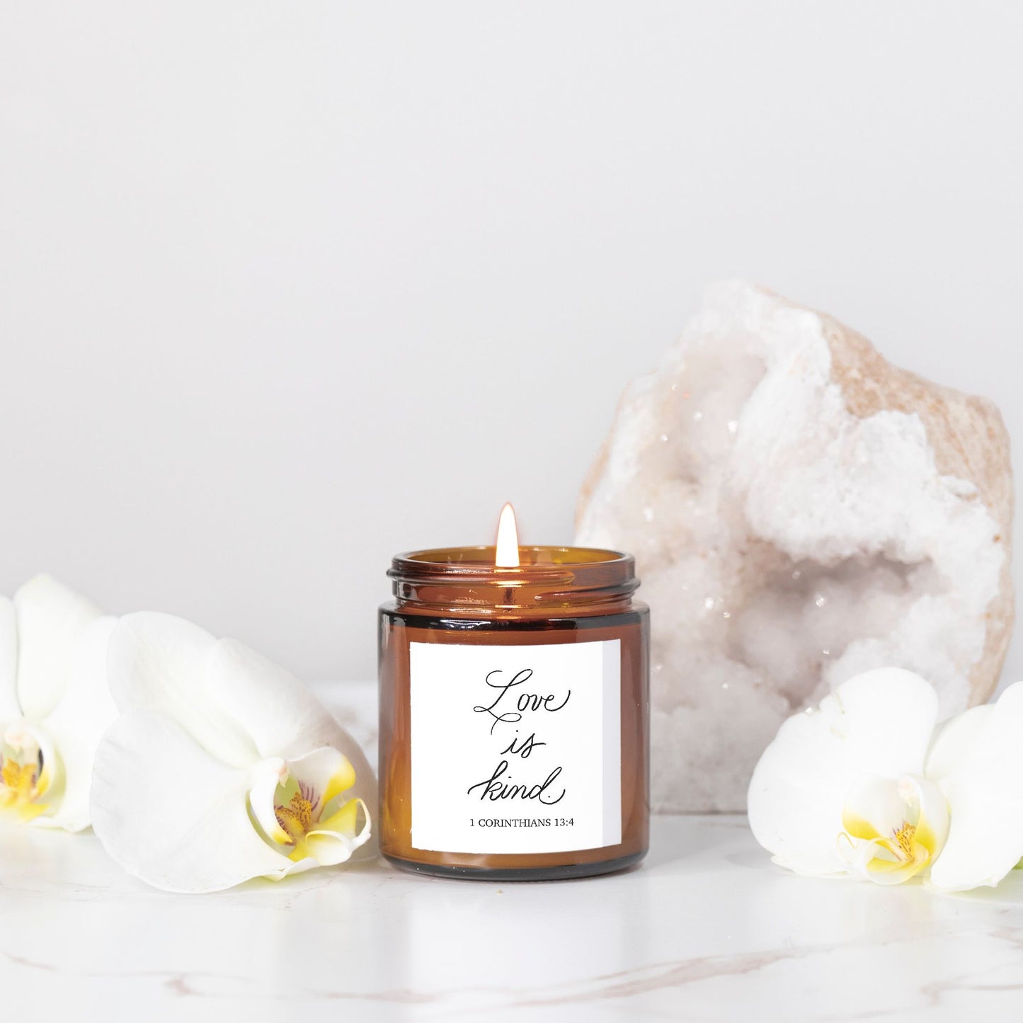 Love is Kind-1 Corinthians 13 Candle ( 4 oz Amber Jar)