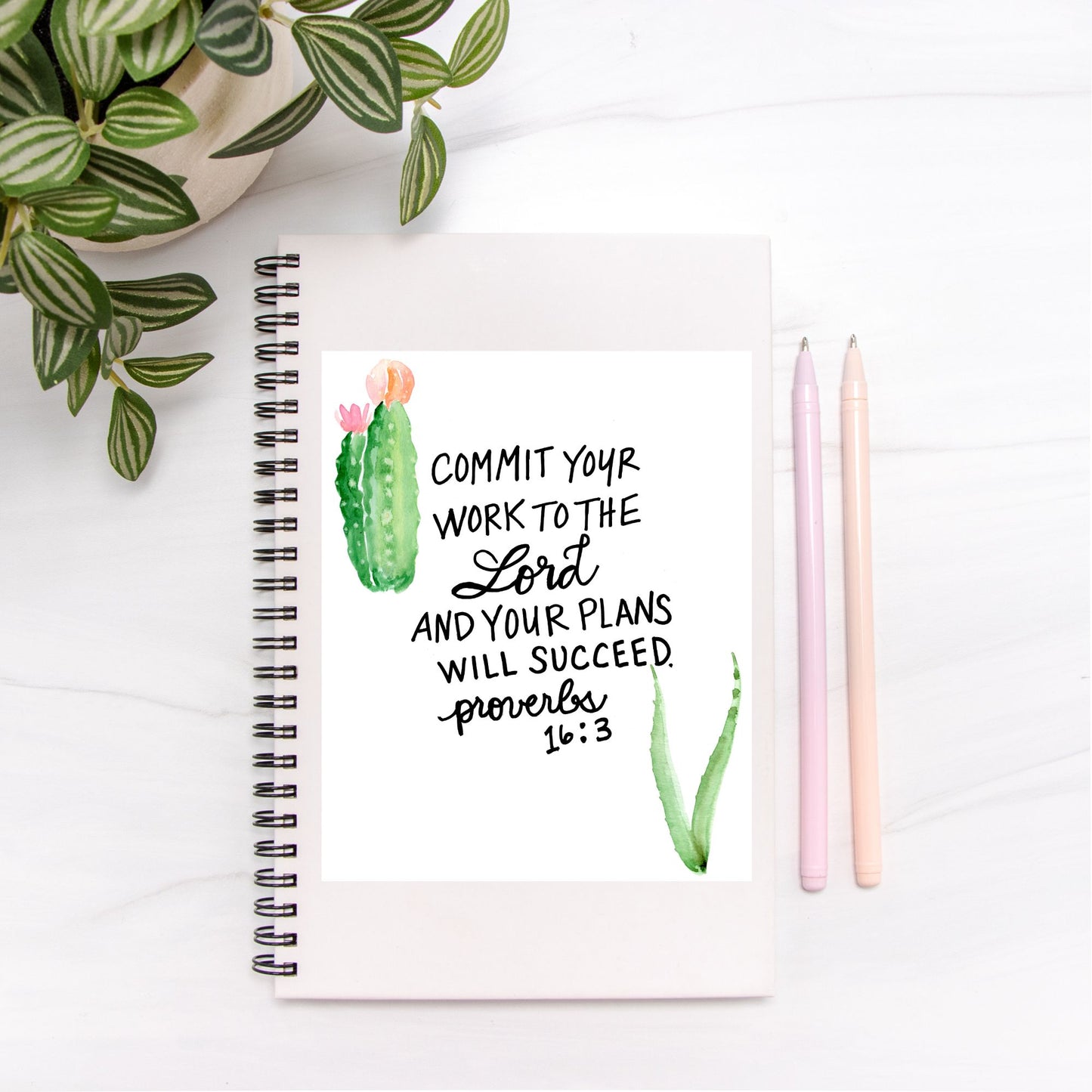 Proverbs 16:3 Journal – Christian Prayer & Goal Setting Notebook | Commit Your Work to the Lord