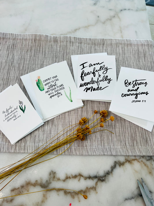 Christian Scripture Blank Cards-Set of 10| Choose Your Design