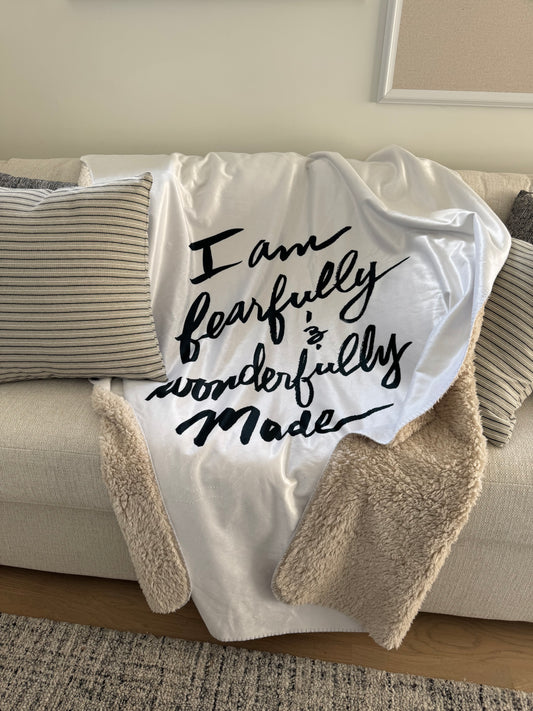 Fearfully & Wonderfully Made-Sherpa Blanket - Black