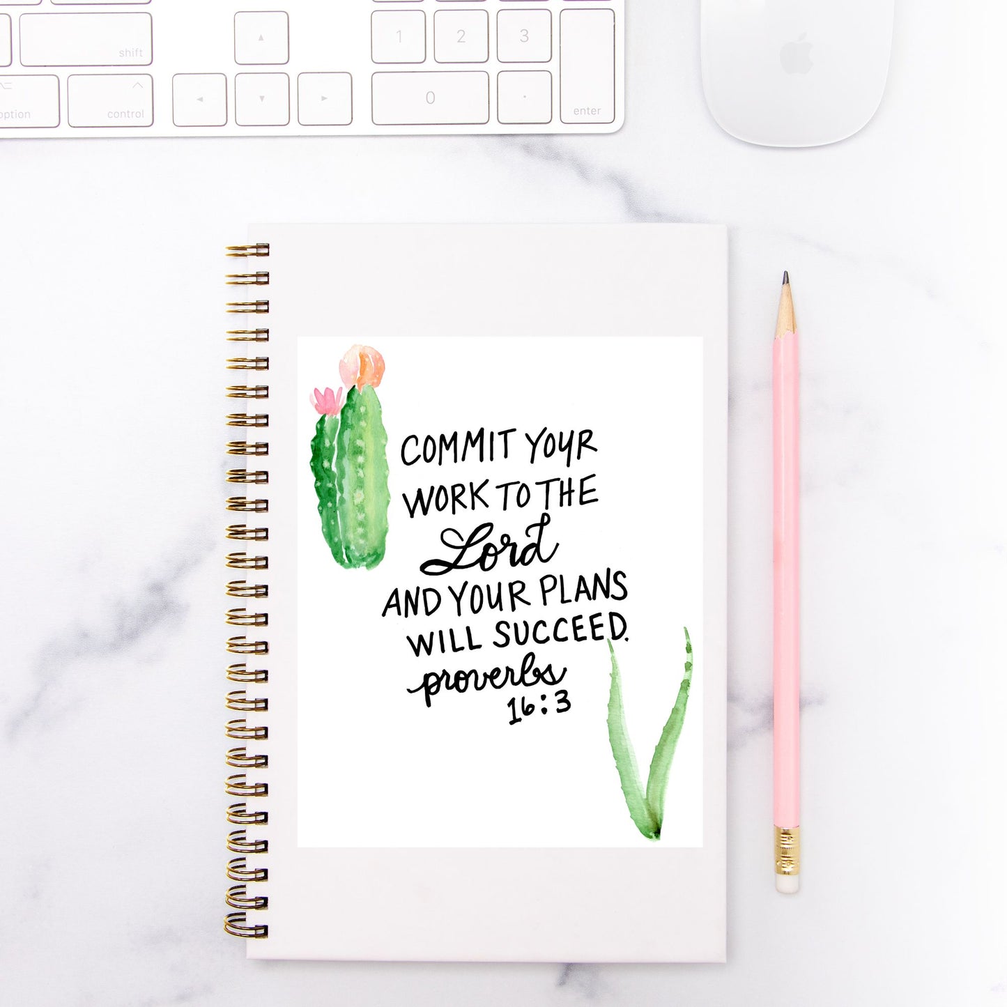 Proverbs 16:3 Journal – Christian Prayer & Goal Setting Notebook | Commit Your Work to the Lord