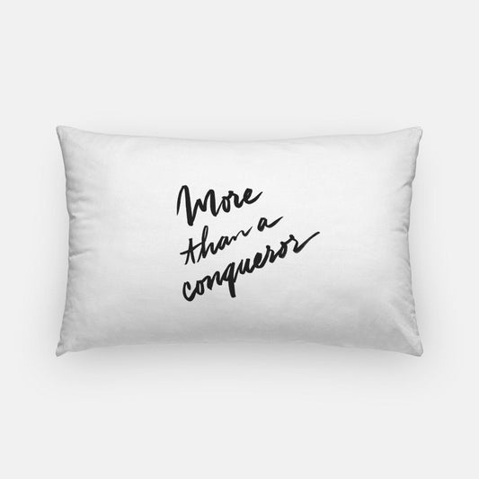 "More Than a Conqueror" Artisan Lumbar Pillow Case