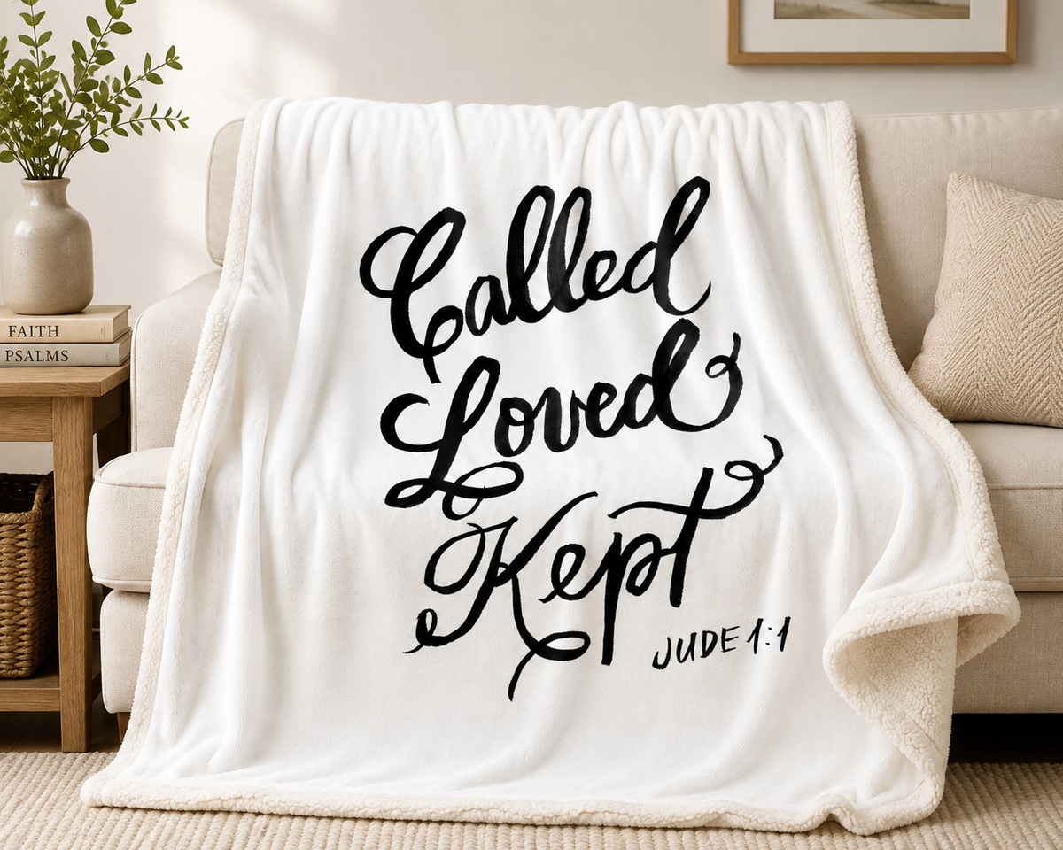 Sherpa Blanket - Called, Loved, Kept 50" x 60"