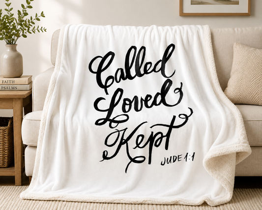 Jude 1:1 Sherpa Blanket - Called, Loved, Kept