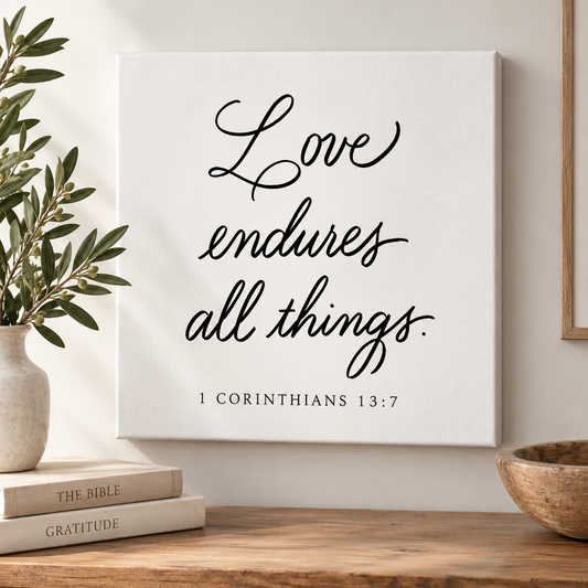 Love Endures All Things – Canvas Wall Art
