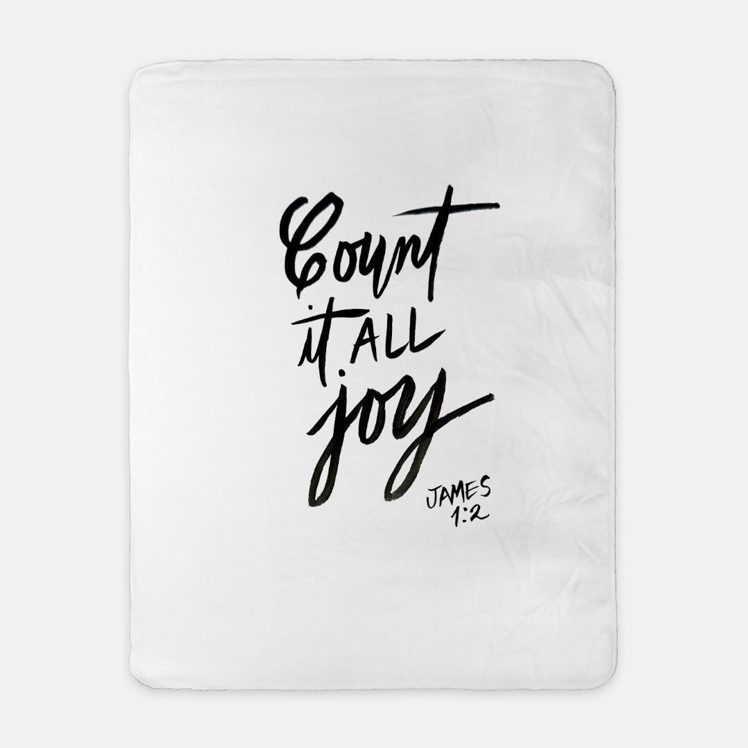 James 1:2 Sherpa Blanket - 50" x 60"(SAND)