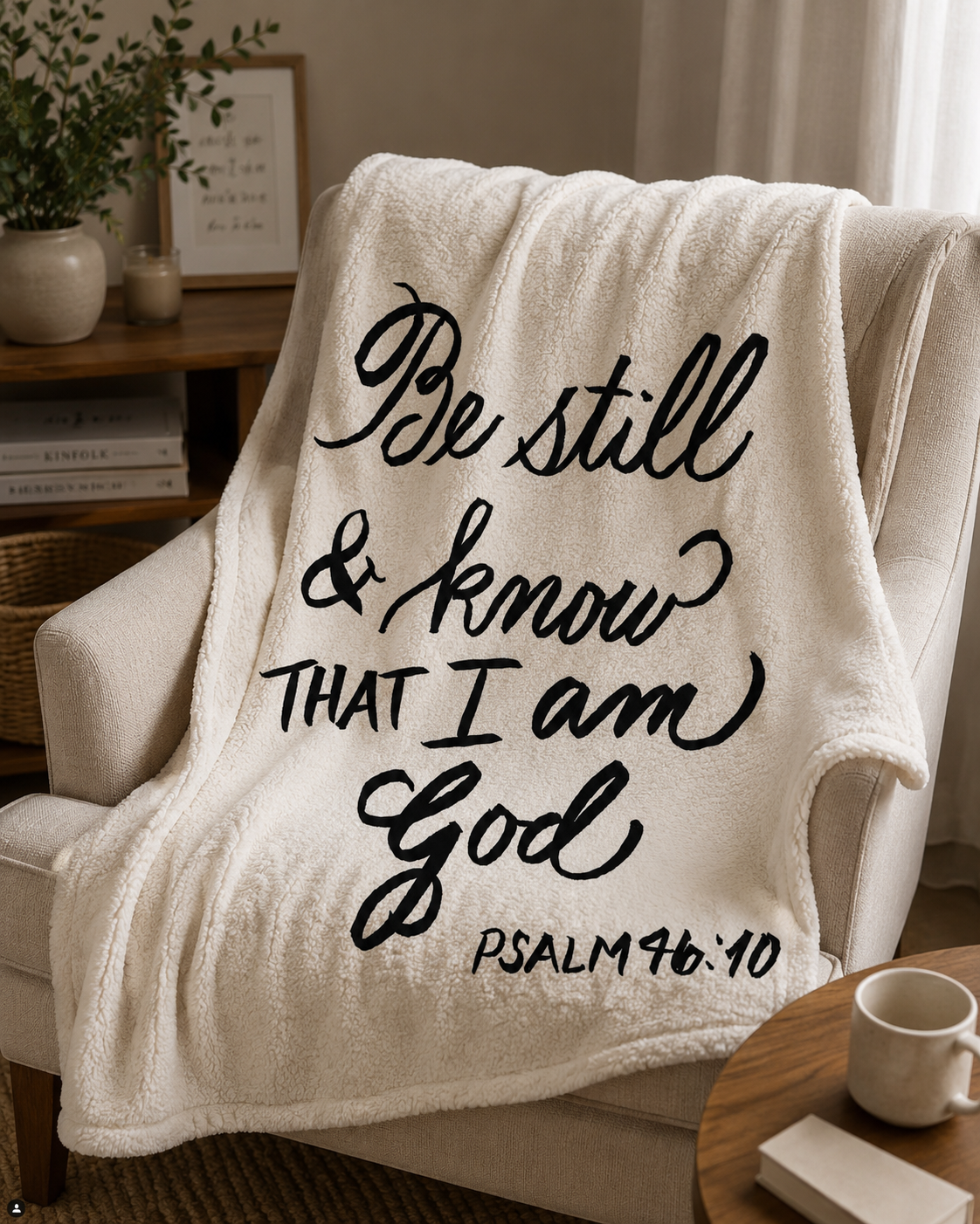 Sherpa Blanket - 50" x 60"(BE STILL & KNOW)