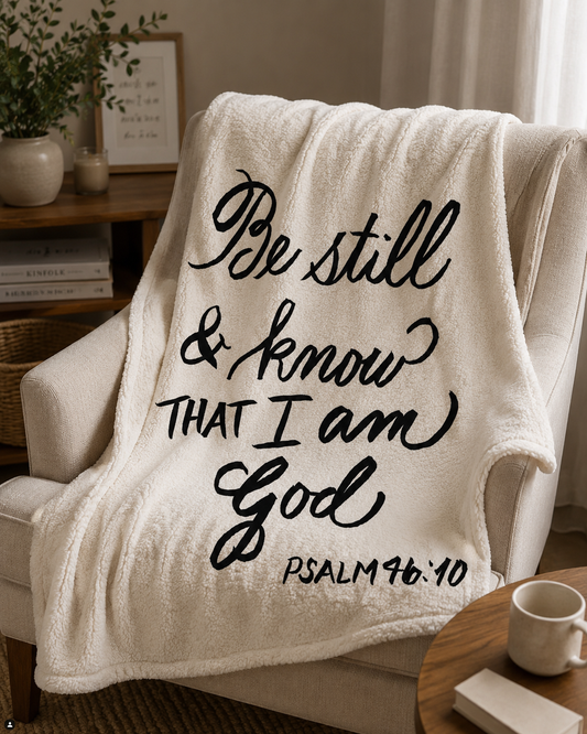 Sherpa Blanket - 50" x 60"(BE STILL & KNOW)