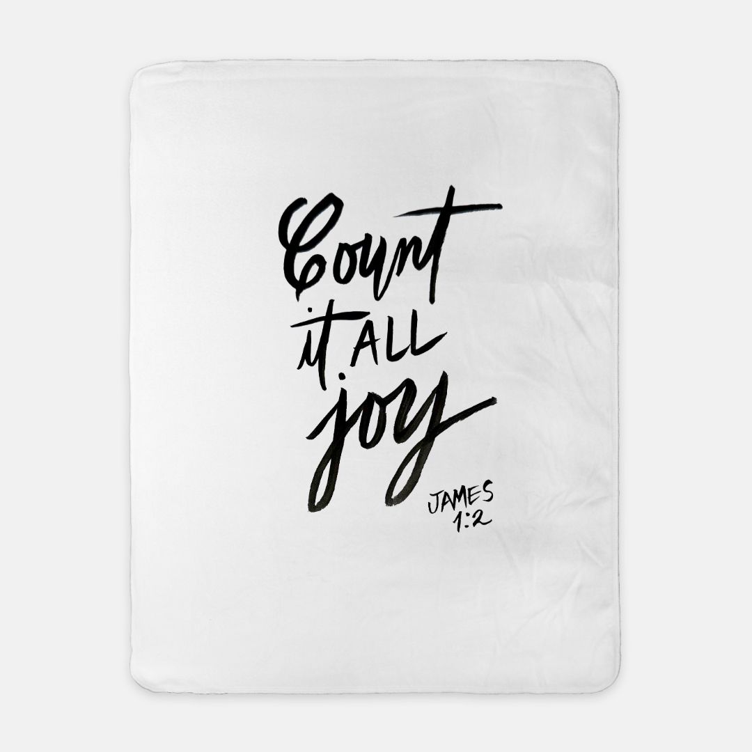 James 1:2 Sherpa Blanket - 50" x 60"(SAND)