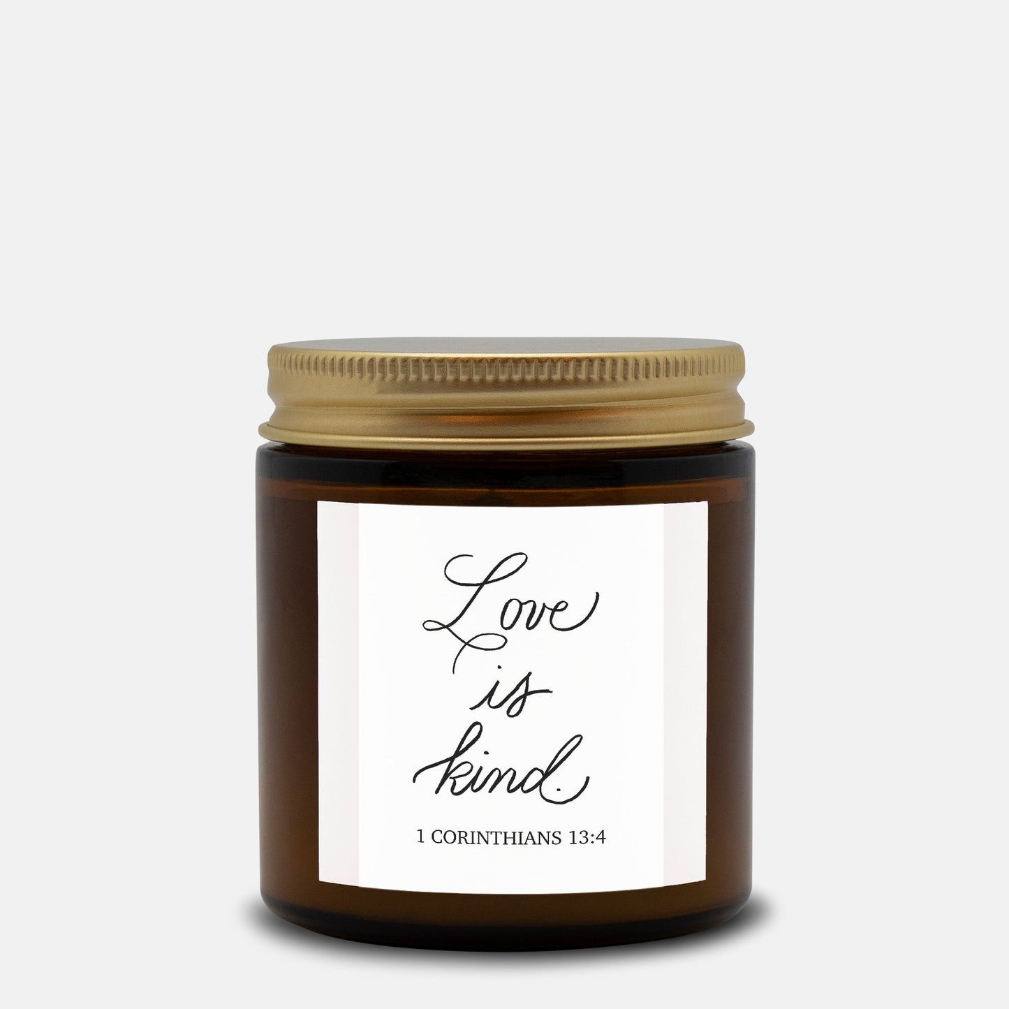 Love is Kind-1 Corinthians 13 Candle ( 4 oz Amber Jar)