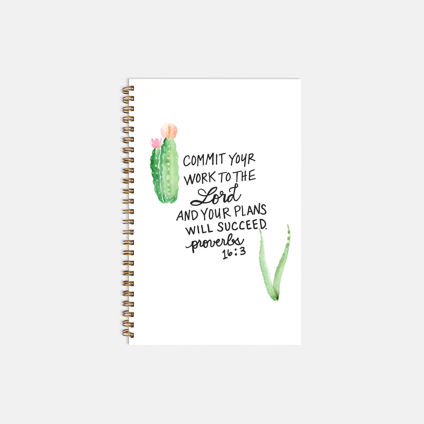 Proverbs 16:3 Journal – Christian Prayer & Goal Setting Notebook | Commit Your Work to the Lord