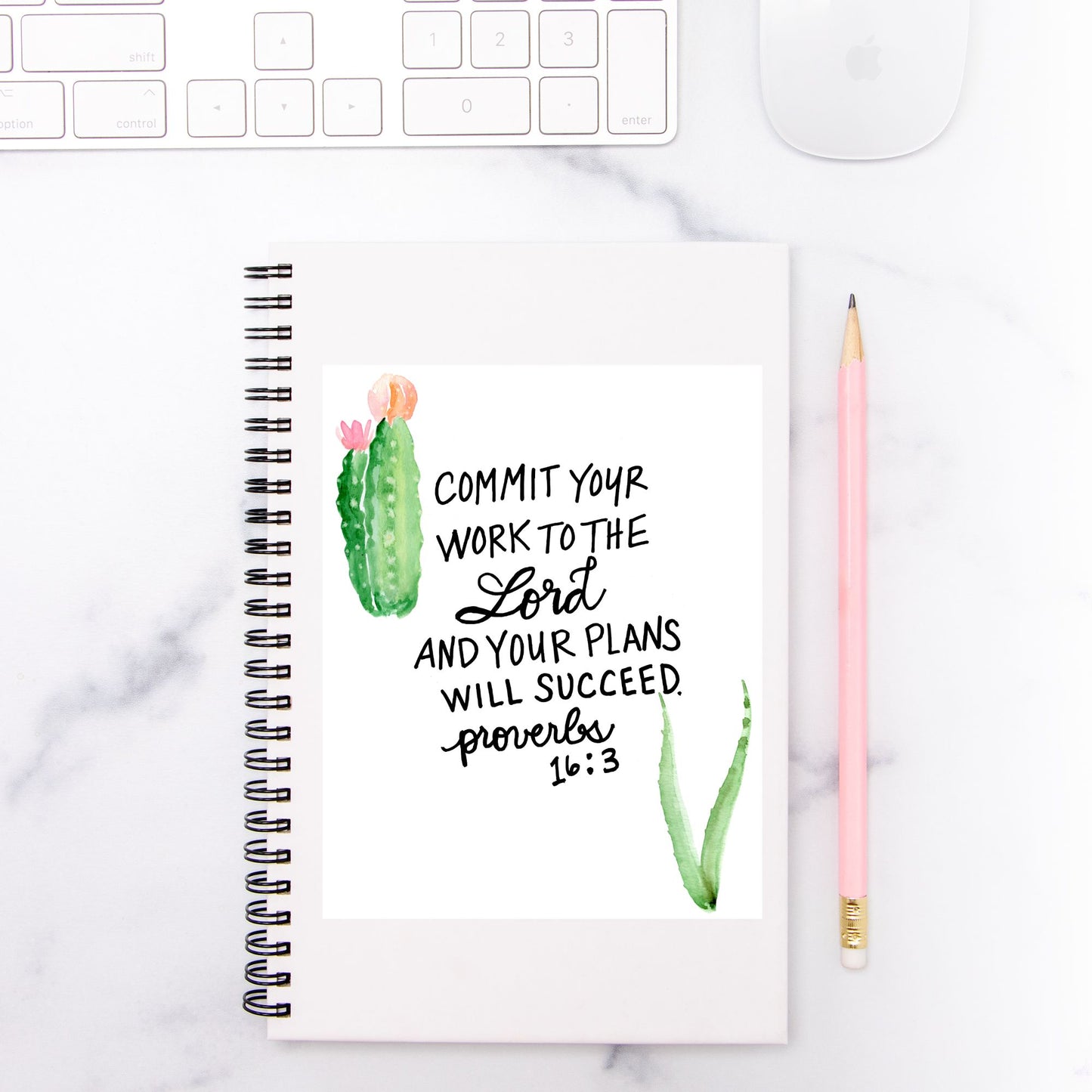 Proverbs 16:3 Journal – Christian Prayer & Goal Setting Notebook | Commit Your Work to the Lord