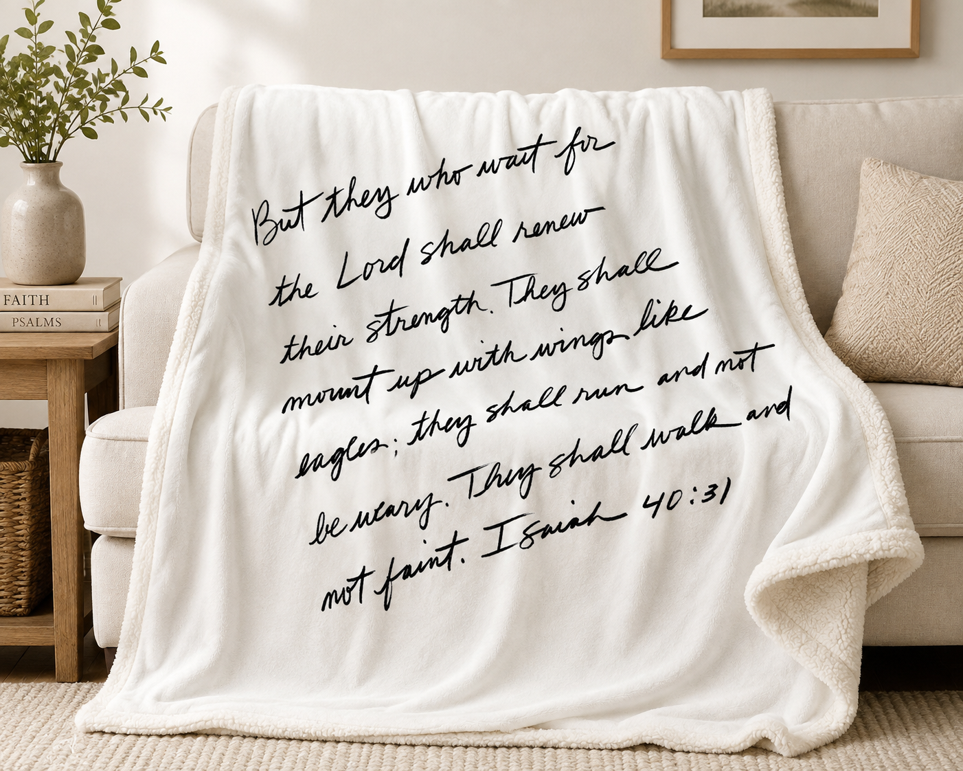 Isaiah 40:31 Sherpa Blanket - 50" x 60"