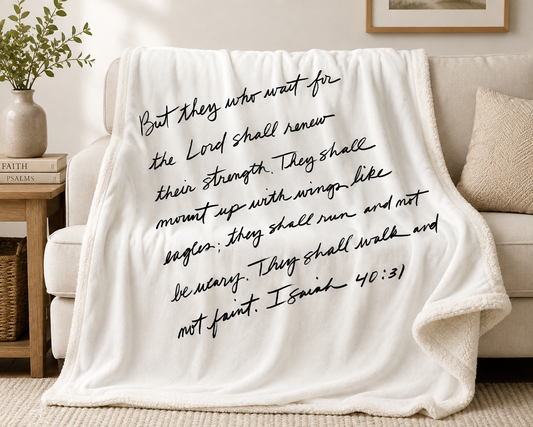 Isaiah 40:31 Sherpa Blanket - 50" x 60"