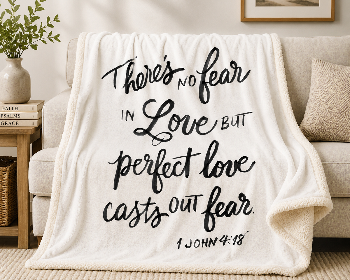 There's No Fear in Love Sherpa Blanket