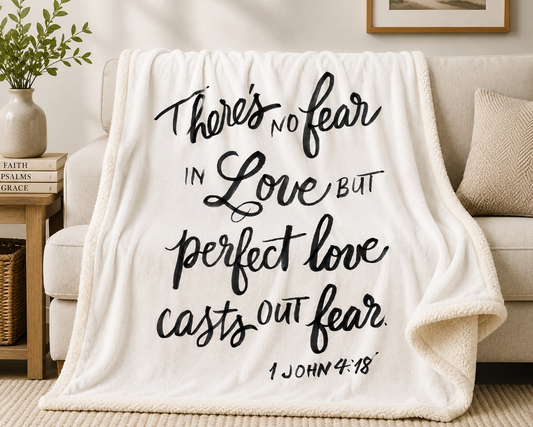 There's No Fear in Love Sherpa Blanket